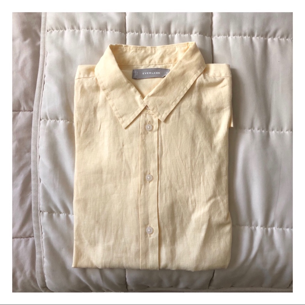 Everlane Linen Relaxed Shirt in Pale Yellow